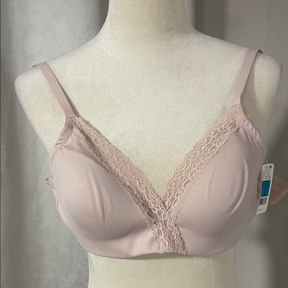 Natori Blush Lace Trim Bra size 30DDD